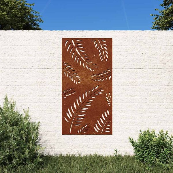 vidaXL D&eacute;coration murale jardin 105x55 cm acier corten design feuille