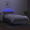 vidaXL Sommier &agrave; lattes de lit avec matelas et LED Gris clair 80x200cm
