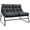 vidaXL Mobilier de jardin Noir Acier enduit de poudre