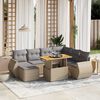 vidaXL Salon de jardin avec coussins 8 pcs beige r&eacute;sine tress&eacute;e