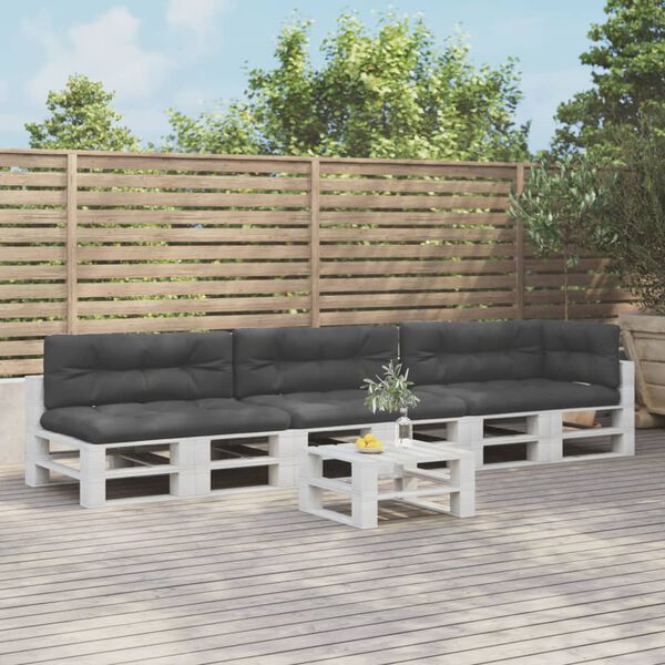 vidaXL Coussins de palette lot de 7 noir tissu