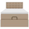 vidaXL Cadre de lit ottoman et matelas cappuccino 90x200 cm similicuir