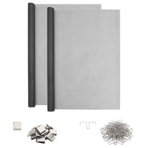 vidaXL Couvercle de puits de lumi&egrave;re avec clips 2 pc 70 x 130 cm Gris