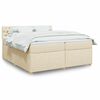 vidaXL Sommier &agrave; lattes de lit avec matelas Cr&egrave;me 200x200 cm Tissu