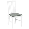 vidaXL Chaises à manger coussins 2 pcs blanc bois massif caoutchouc