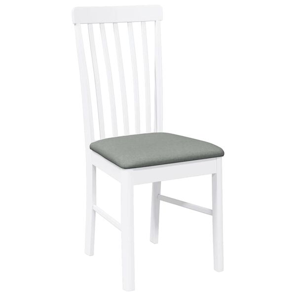 vidaXL Chaises à manger coussins 2 pcs blanc bois massif caoutchouc
