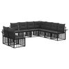 vidaXL Ensemble de canap&eacute;s d'ext&eacute;rieur 9 pcs Noir et Gris fonc&eacute;
