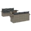 vidaXL Ensemble de canapé de jardin 7 pcs Gris Poly Rattan