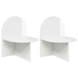 vidaXL Table de chevet 2 pcs Blanc brillant 48 x 49 x 65 cm