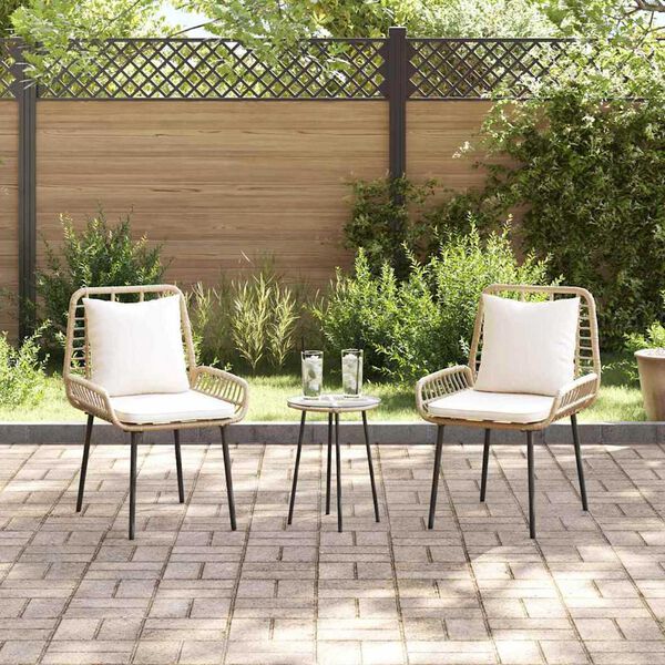 vidaXL Ensemble de salle à manger pour jardin 3 pcs Marron et Crème