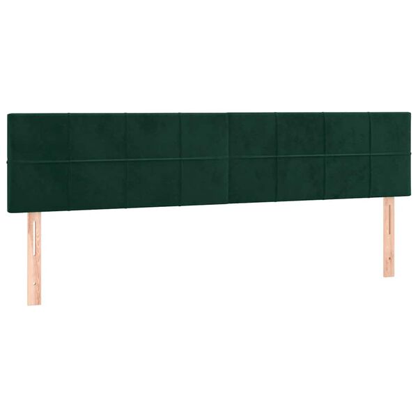 vidaXL T&ecirc;tes de lit Vert fonc&eacute; 200x5x78/88 cm Velours