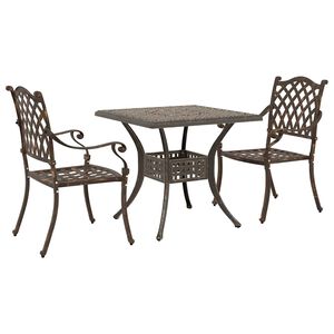 vidaXL Ensemble de tables de jardin 3 pcs Bronze Aluminium coul&eacute;