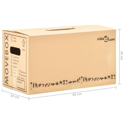 vidaXL Boîtes de déménagement Carton XXL 60 pcs 60x33x34 cm