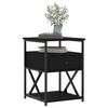 vidaXL Tables de chevet 2 pcs noir 40x42x55 cm bois d&rsquo;ing&eacute;nierie