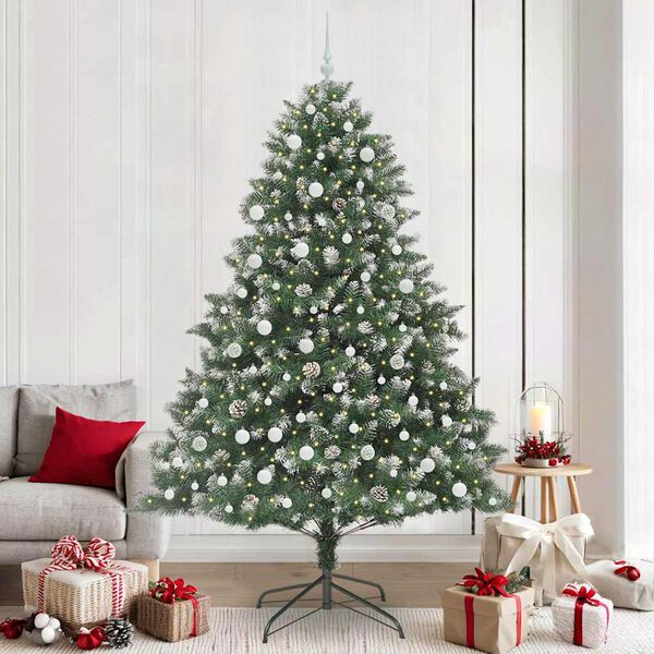 vidaXL Sapin de No&euml;l artificiel Vert 240 cm PVC, plastique et acier