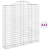vidaXL Paniers &agrave; gabions arqu&eacute;s 13 pcs 200x30x200/220 cm fer galvanis&eacute;