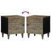 vidaXL Tables chevet 2 pcs gris clair 40x33x46 cm bois manguier solide