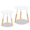 vidaXL Ensemble de tables d'appoint 2 pcs Bois de pin massif Blanc