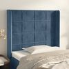 vidaXL T&ecirc;te de lit avec oreilles Bleu fonc&eacute; 83x16x118/128 cm Velours