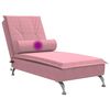 vidaXL Chaise longue de massage avec traversin rose velours