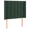 vidaXL T&ecirc;te de lit &agrave; LED Vert fonc&eacute; 93x16x118/128 cm Velours