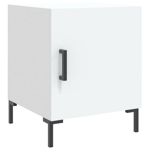 vidaXL Tables de chevet 2 pcs blanc 40x40x50 cm bois d&rsquo;ing&eacute;nierie