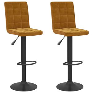 vidaXL Tabourets de bar lot de 2 marron velours