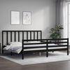 vidaXL Cadre de lit sans matelas noir 200x200 cm bois massif de pin