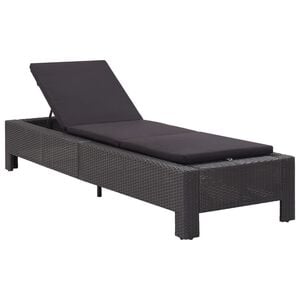 vidaXL Transat avec coussin Noir R&eacute;sine tress&eacute;e