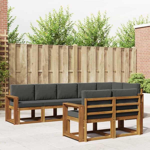 vidaXL Ensemble de canap&eacute;s d'ext&eacute;rieur 8 pcs Naturel et Anthracite