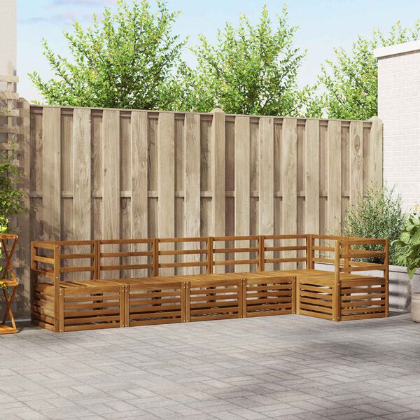 vidaXL Ensembles de canap&eacute;s 6 pcs Naturel Bois d'Acacia Massif