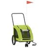 vidaXL Remorque de v&eacute;lo pour animaux de compagnie vert