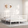 vidaXL Cadre de lit sans matelas blanc 160x200 cm bois massif