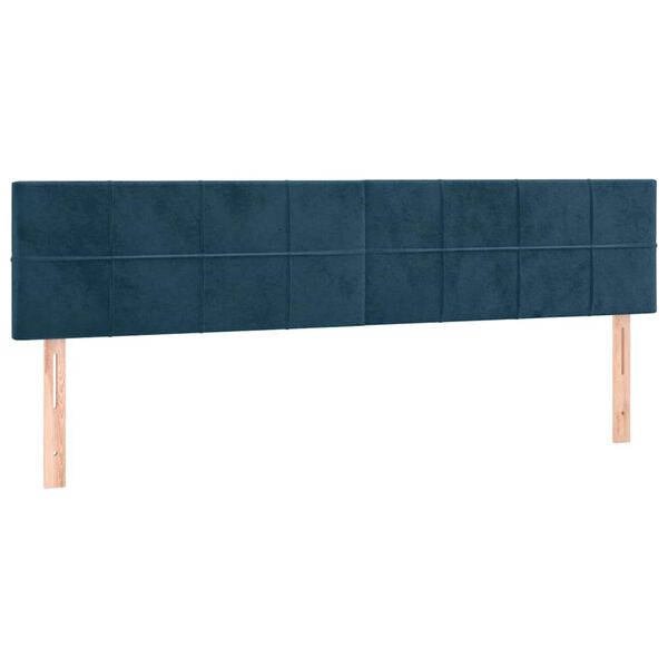 vidaXL T&ecirc;tes de lit 2 pcs Bleu fonc&eacute; 90x5x78/88 cm Velours
