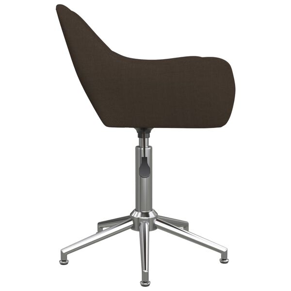 vidaXL Chaise pivotante de bureau Marron fonc&eacute; Tissu