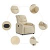 vidaXL Fauteuil inclinable Cr&egrave;me Tissu
