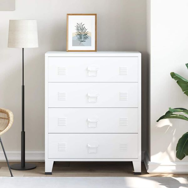 vidaXL Armoire à tiroirs industrielle Blanc 78x40x93 cm Métal