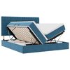 vidaXL Lit de Rangement avec stockage Bleu fonc&eacute; 200 x 200 cm Velours