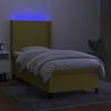 vidaXL Sommier à lattes de lit matelas et LED Vert 80x200cm Tissu
