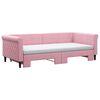 vidaXL Lit de jour avec gigogne et matelas rose 90x200 cm velours