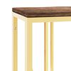 vidaXL Table console dor&eacute; acier inoxydable et bois massif r&eacute;cup&eacute;ration