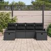 vidaXL Ensemble de canap&eacute; de jardin avec coussin 6 pcs Noir polyrotin