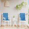 vidaXL Coussins de chaise à dossier bas lot de 2 bleu mélangé tissu