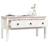 vidaXL Table basse Blanc 102x49x55 cm Bois massif de pin
