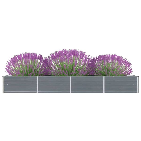 vidaXL Lit sur&eacute;lev&eacute; de jardin Acier galvanis&eacute; 320x40x45 cm Gris