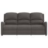 vidaXL Fauteuil de massage inclinable à 3 places gris foncé tissu