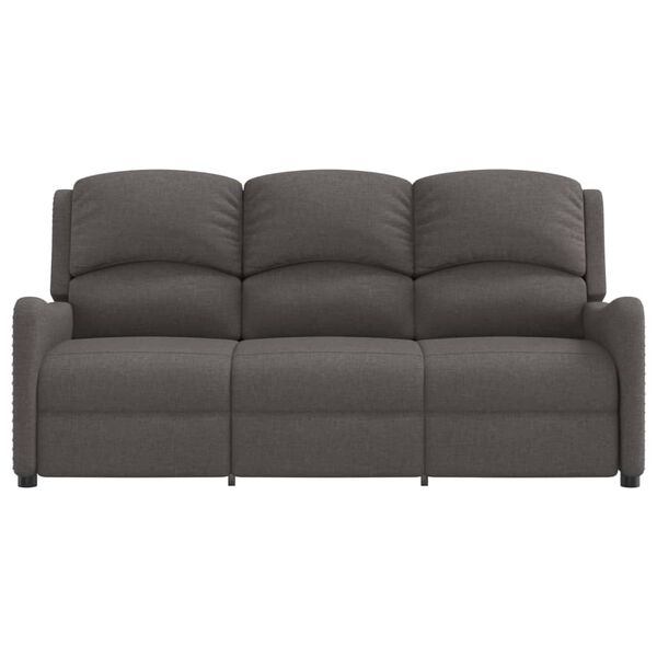 vidaXL Fauteuil de massage inclinable à 3 places gris foncé tissu