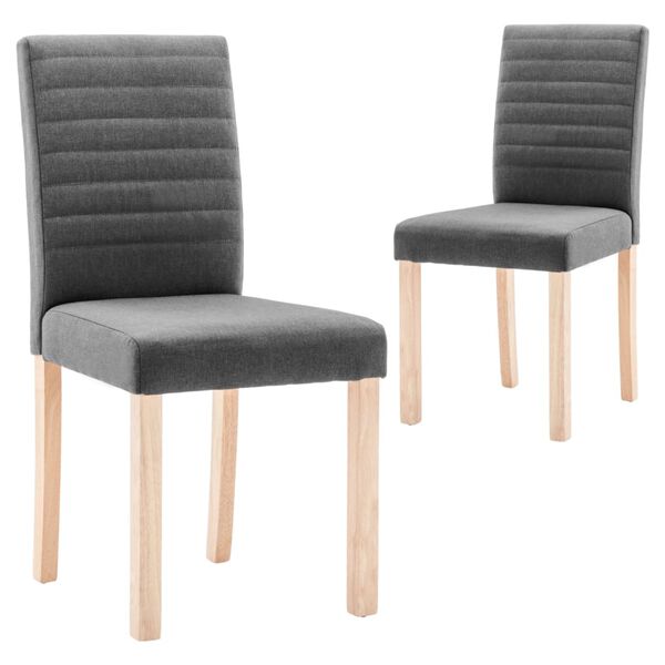 vidaXL Chaises &agrave; manger lot de 2 gris fonc&eacute; tissu