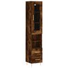 vidaXL Buffet haut Ch&ecirc;ne fum&eacute; 34,5x34x180 cm Bois d'ing&eacute;nierie