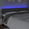 vidaXL T&ecirc;te de lit &agrave; LED Gris fonc&eacute; 180x7x78/88 cm Tissu